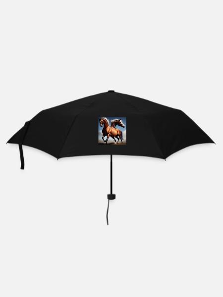 wild horses shirt - Umbrella (small) - black
