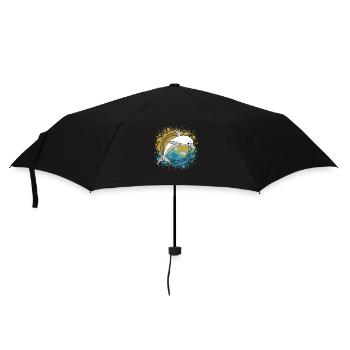 Delfin - Regenschirm (klein) - Schwarz - Vorne