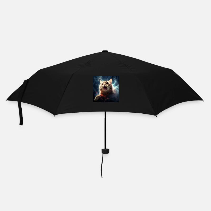 Galaktischer Katzenwahnsinn - Regenschirm (klein) - Schwarz