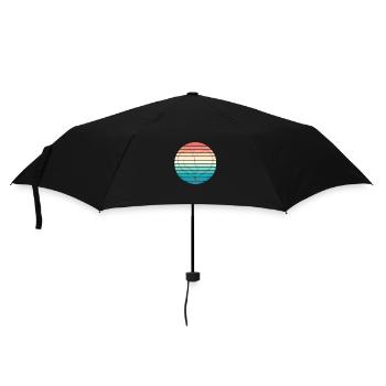 Retro Herz Pferd - Regenschirm (klein) - Schwarz - Vorne