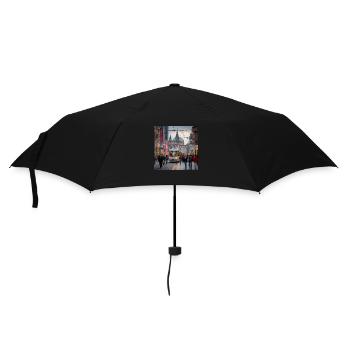 Street with tram - Umbrella (small) - black - Front