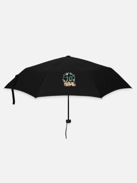 10e anniversaire - anniversaire animaux - Parapluie standard - noir