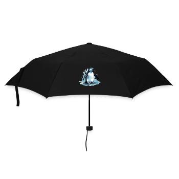 Pinguin beim Kampf ums Überleben - Regenschirm (klein) - Schwarz - Vorne