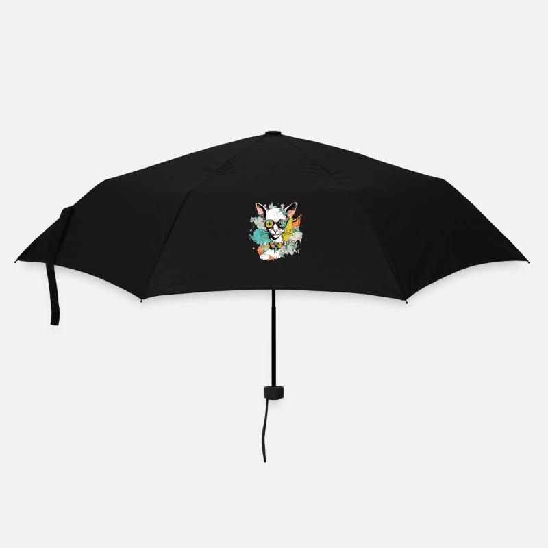 Ikolo, die Katze mit der Brille - Regenschirm (klein) - Schwarz
