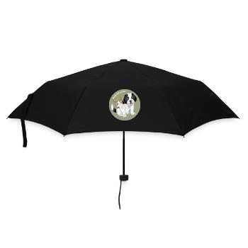 Saint Bernard puppy dog and cute cat - Umbrella (small) - black - Front