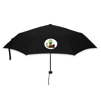 Bücherwurm - Regenschirm (klein) - Schwarz - Vorne