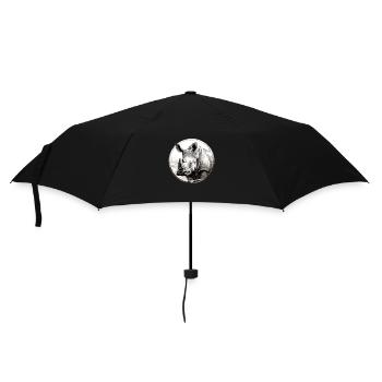 Nashorn - Regenschirm (klein) - Schwarz - Vorne