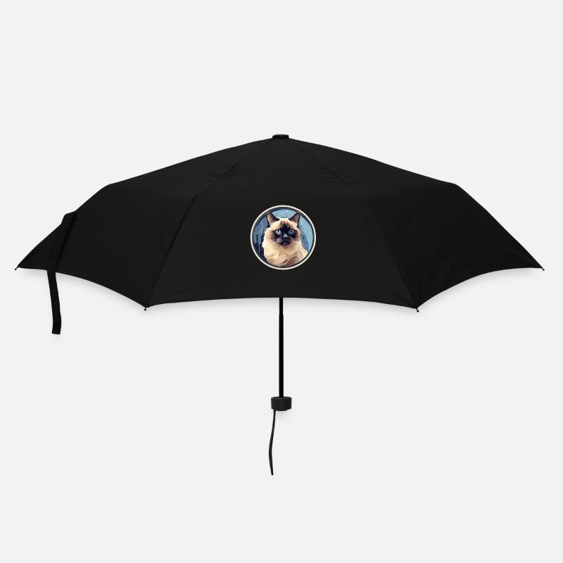 Birma Katze - Regenschirm (klein) - Schwarz