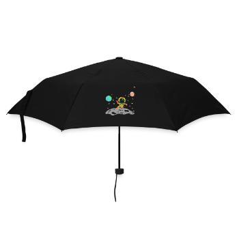 Gelber und roter Astronaut - Regenschirm (klein) - Schwarz - Vorne