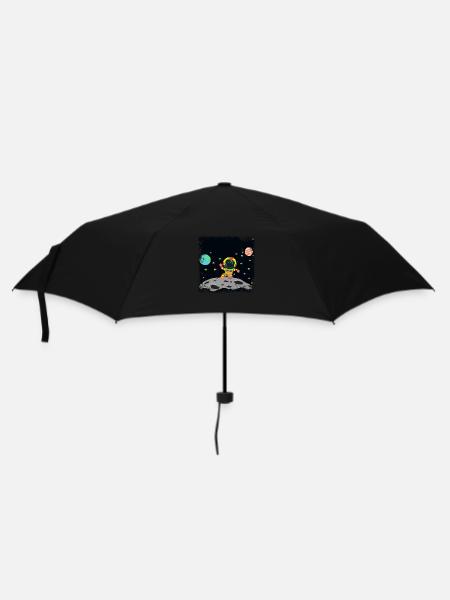 Yellow and red grunge astronaut - Umbrella (small) - black
