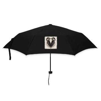 geek gift idea quote animal design herd of sheep - Regenschirm (klein) - Schwarz - Vorne