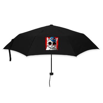 Classy Cat With Shades And A Top Hat - Umbrella (small) - black - Front