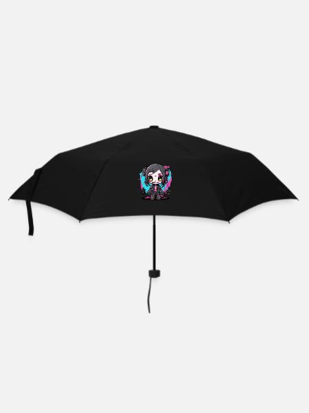 Futuristisches Zombie-Mädchen - Regenschirm (klein) - Schwarz