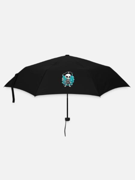 Piraten-Skelett - Regenschirm (klein) - Schwarz