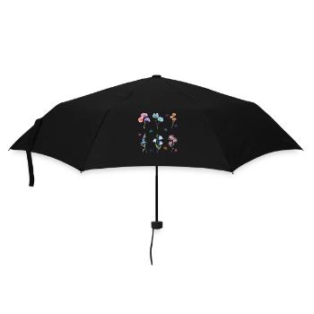 Aquarell-Blumen - Regenschirm (klein) - Schwarz - Vorne