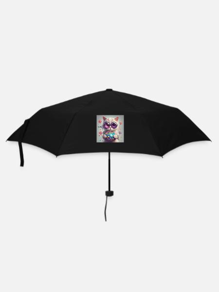 Katze Katze Katze - Regenschirm (klein) - Schwarz
