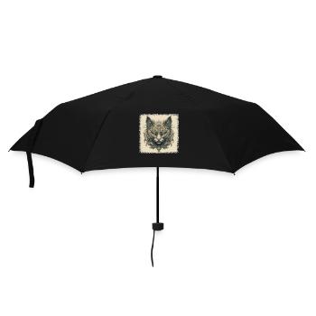 gift idea kitty house cat humor cat butt tshirts - Regenschirm (klein) - Schwarz - Vorne