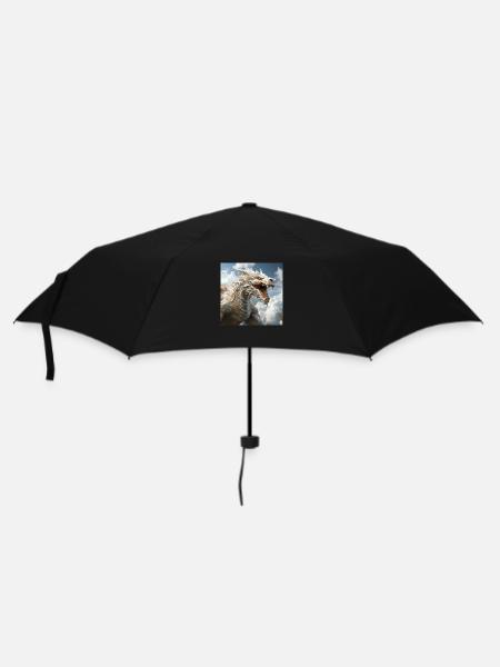 Weißer Drache - Regenschirm (klein) - Schwarz