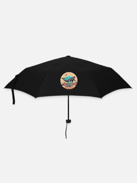Désert psychédélique avec Flying Whale - Parapluie standard - noir