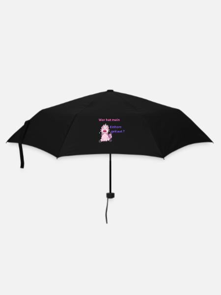 Einhorn gkelaut - Regenschirm (klein) - Schwarz