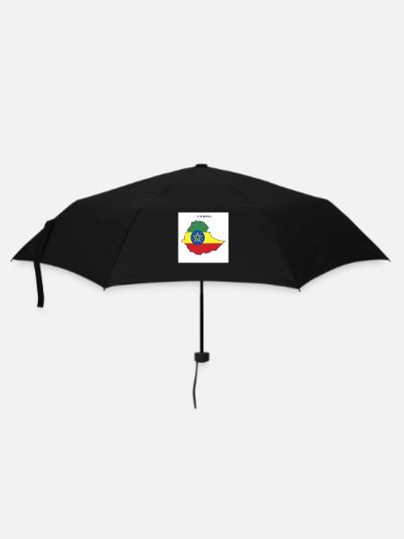 Ethiopia Flag, Map - Umbrella (small) - black