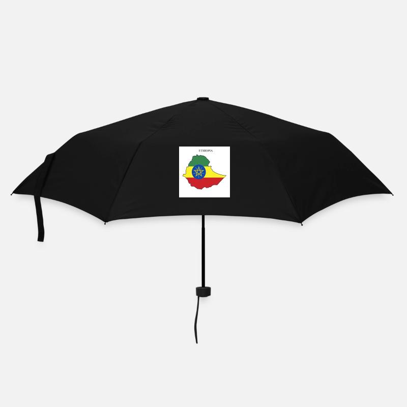 Ethiopia Flag, Map - Umbrella (small) - black