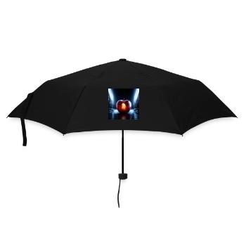 Apfel in der dunklen Stadt - Regenschirm (klein) - Schwarz - Vorne