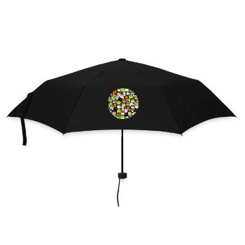 Collection de griffonnages d’animaux mignons ! Dessin adorable - Parapluie standard - noir - Devant