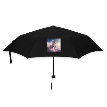 Einhorn über den Wolken - Regenschirm (klein) - Schwarz - Vorne