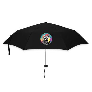 Süßer Waschbär mit Bananenmilch - Regenschirm (klein) - Schwarz - Vorne