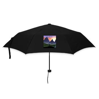 Berglandschaft - Regenschirm (klein) - Schwarz - Vorne
