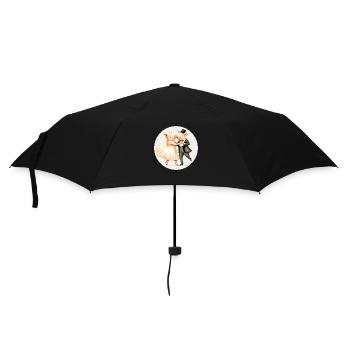 Two piggies dancing - Umbrella (small) - black - Front