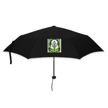 Brokkoli im Jugendstil auf pflanzlicher Basis - Regenschirm (klein) - Schwarz - Vorne