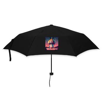 Garlic alien in space plant based power - Umbrella (small) - black - Front