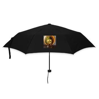 Glass ball with Halloween pumpkin - Umbrella (small) - black - Front