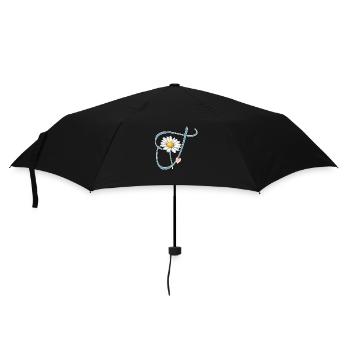 Lettre T Daisy Heart - Parapluie standard - noir - Devant