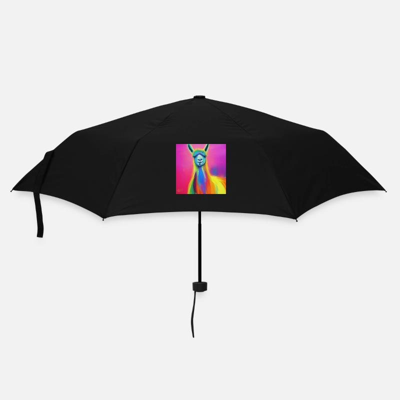 KI Lama - Regenschirm (klein) - Schwarz