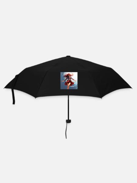 Süßens Anime Girl, floating, short skirt - Umbrella (small) - black