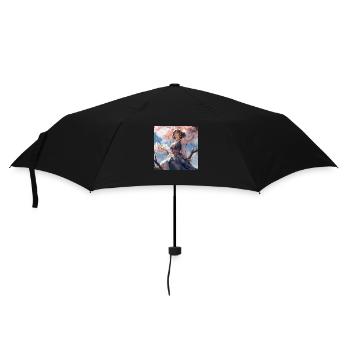 Anime Girl Sits Tall Sublime - Umbrella (small) - black - Front