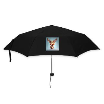 cute red nosed reindeer Christmas xmas mood - Umbrella (small) - black - Front