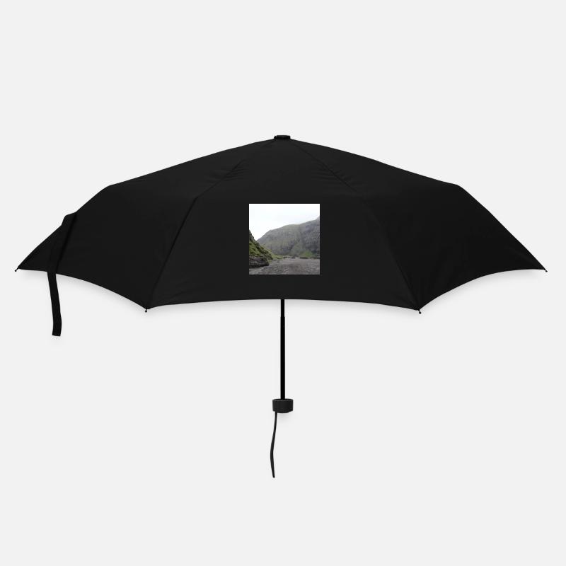 Island - Regenschirm (klein) - Schwarz