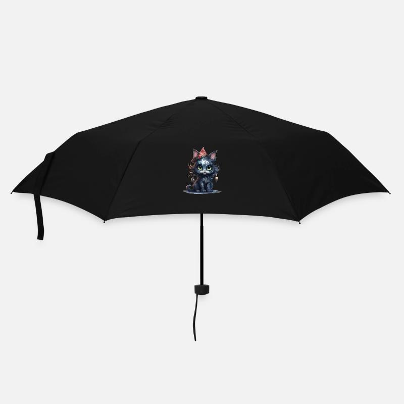 Christmas Kitten - Umbrella (small) - black