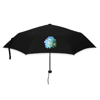 Blue Background - Go where you feel most alive - Umbrella (small) - black - Front