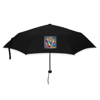 colorful lion - Umbrella (small) - black - Front