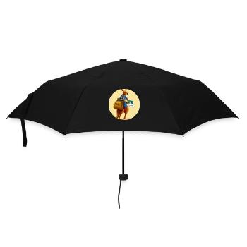 Känguru Briefträger - Regenschirm (klein) - Schwarz - Vorne