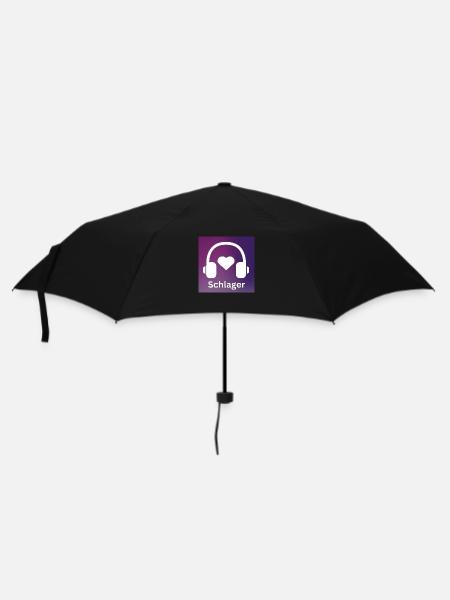 Mein Herz schlägt Schlager - Regenschirm (klein) - Schwarz