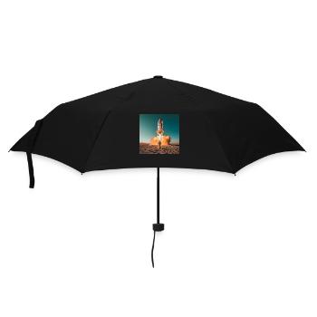 astronaut with rocket - Umbrella (small) - black - Front