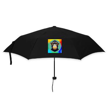 Chimpanzee Cartoon - Umbrella (small) - black - Front