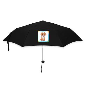 Dog Cartoon 9 - Umbrella (small) - black - Front