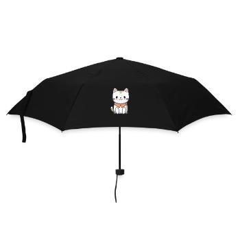 Katze - Kawaii Style - Regenschirm (klein) - Schwarz - Vorne